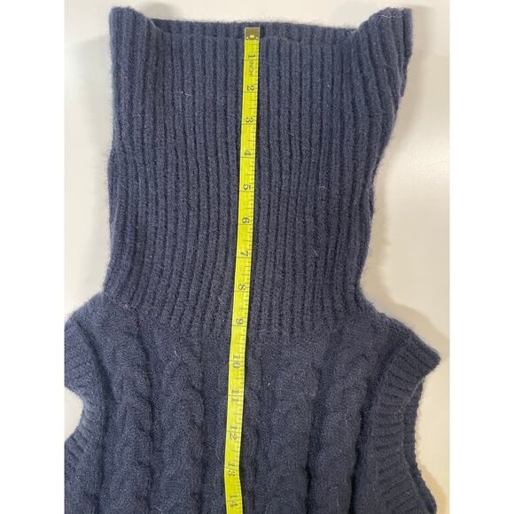 Cider Navy Cable Knit Turtleneck Sweater Vest XS Stretchy Cozy Layer academia - Picture 6 of 6